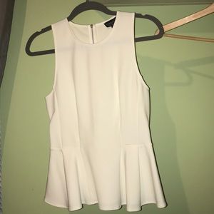 TopShop White Blouse Flared Tank Top